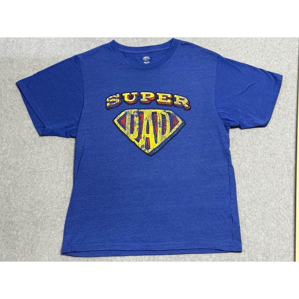Super Dad Shirt Mens Medium Blue Way To Celebrate Father's Day‎ Graphic Tee